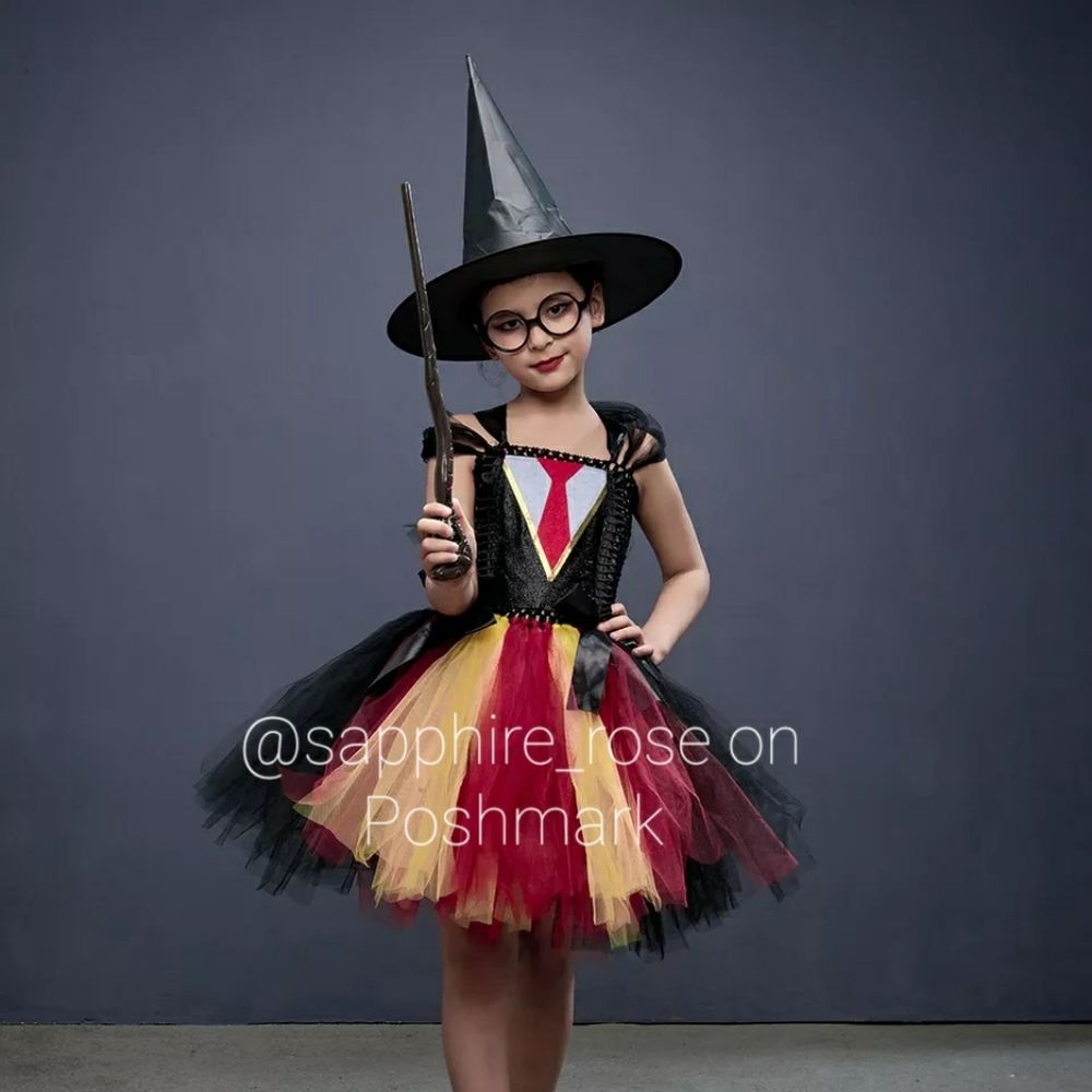Girls Hermione Harry Potter Halloween Costume Tutu Dress Girls Boutique Headband